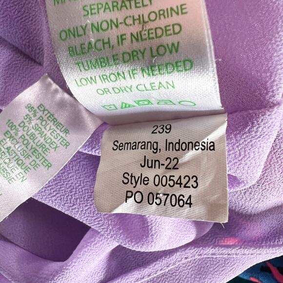 Lilly Pulitzer | Cristiana Pink Brown Floral Ruffle Plus Size Mini Dress 16 - Picture 11 of 11